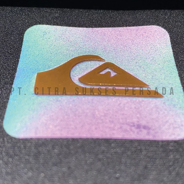 Custom 3D TPU Reflective Rainbow Logo Quicksilver Gold