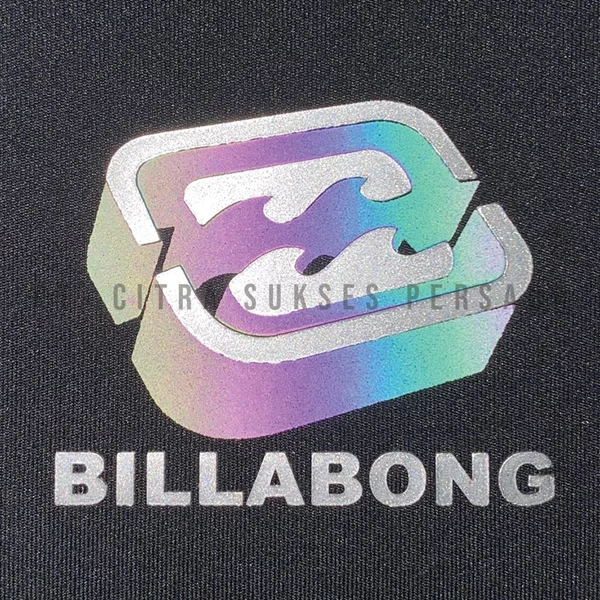 Custom 3D TPU Reflective Rainbow Logo Billabong Silver